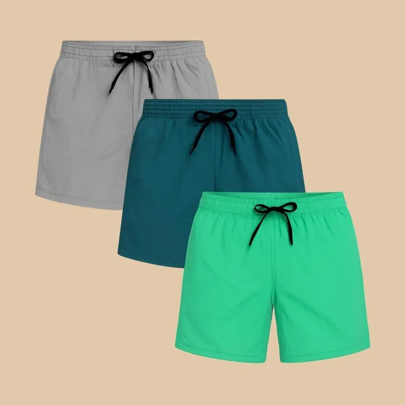 Kit 3 Shorts Masculino Tactel Casual Praia
