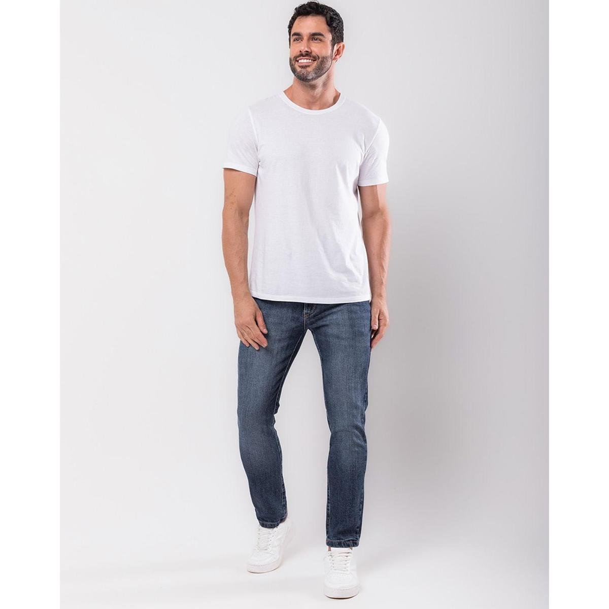 CALÇA JEANS SLIM FIT MASCULINA COM JOGO DE COSTURA 23807