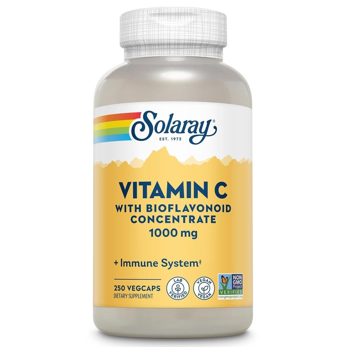 Suplemento Solaray de vitamina C 1000 mg com rosa mosqueta, acerola