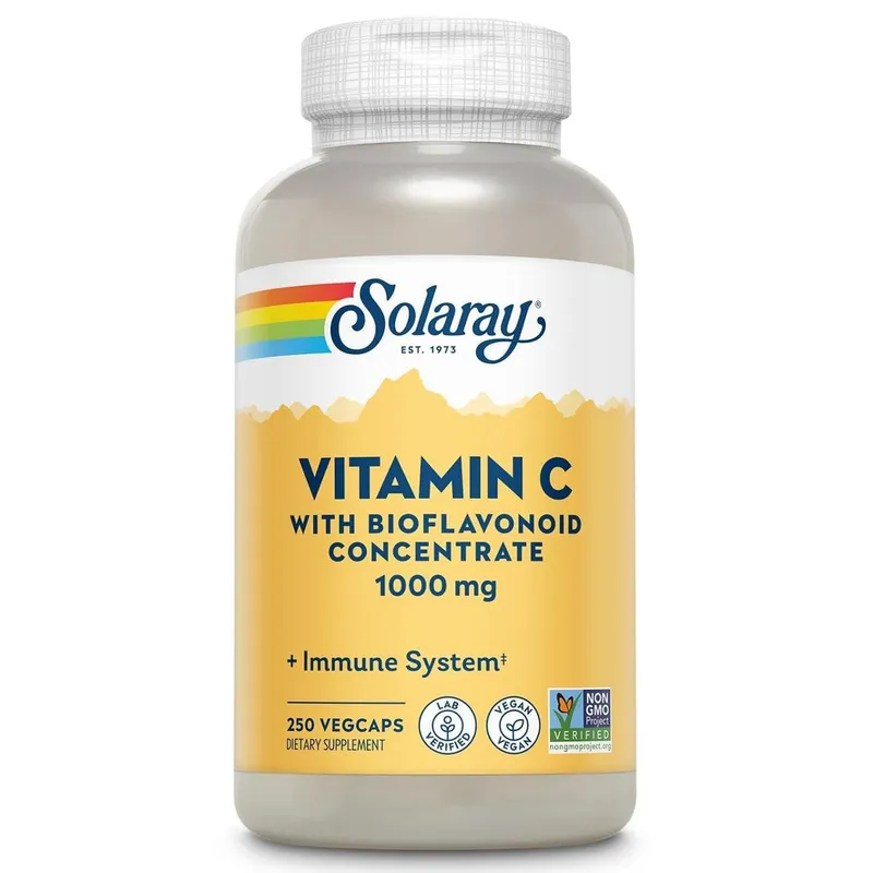 Suplemento Solaray de vitamina C 1000 mg com rosa mosqueta, acerola