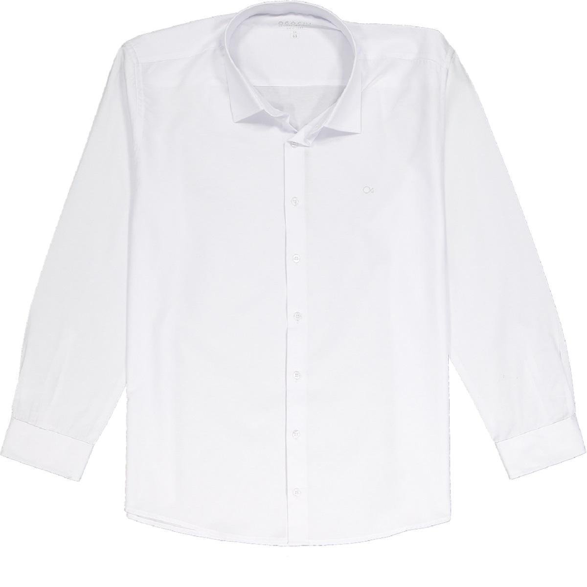 Camisa Manga Longa Essencial Slim Masculina Ogochi 001521312 Branco