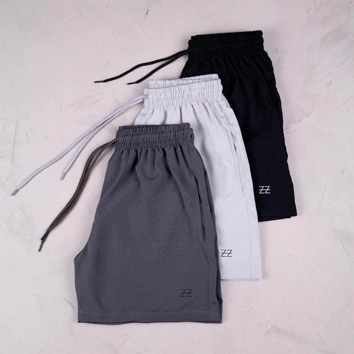 Kit 3 Bermudas Masculinas Academia Treino Praia Corrida Shorts Elástico Luzzoo