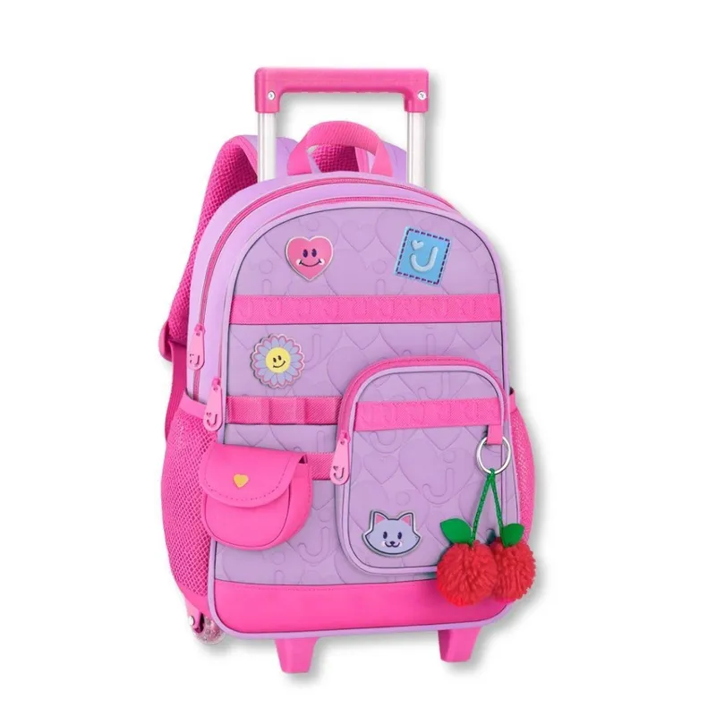 Mochila Carrinho Juju Teofilo Bolsa Escolar Infantil Meninas