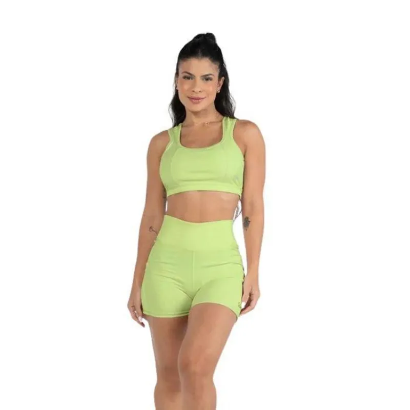 Short Sol Sports Canelado Strech Verde Claro