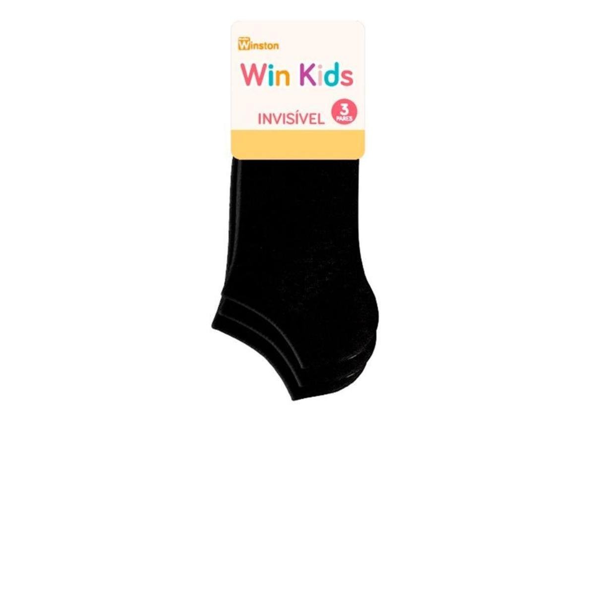 Kit 3 Pares Meia Infantil Winston 0412-003 Preto