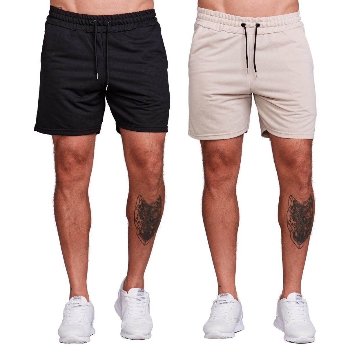 KIT 2 Bermuda Short Masculina Moletinho Casual Adulto