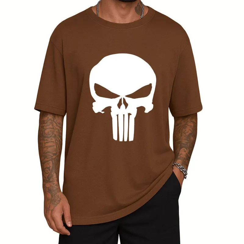 Camiseta Oversized Justiceiro Streetwear Algodão Casual