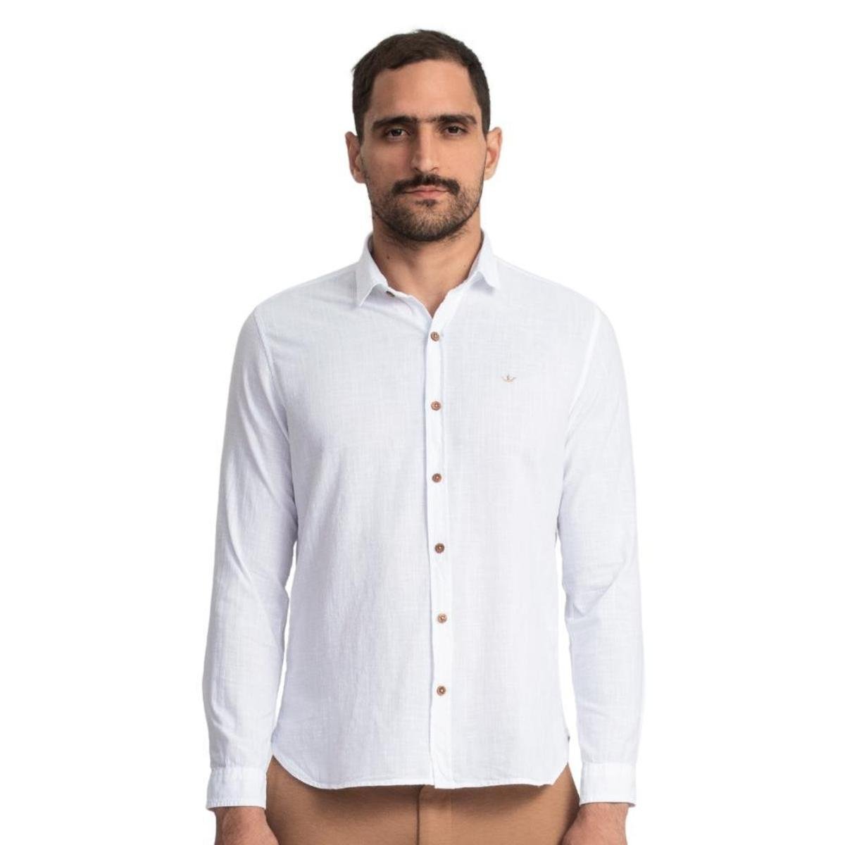 Camisa Masculina Manga Longa Docthos Slim Flame