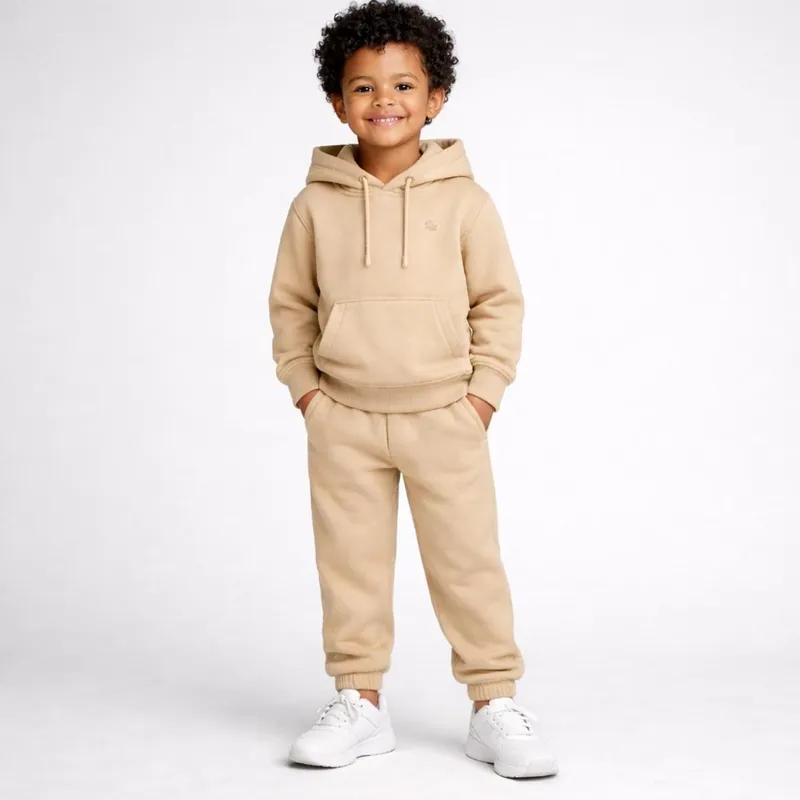 Conjunto Moletom Infantil Canguru Menino Blusa e Calça Ajustável