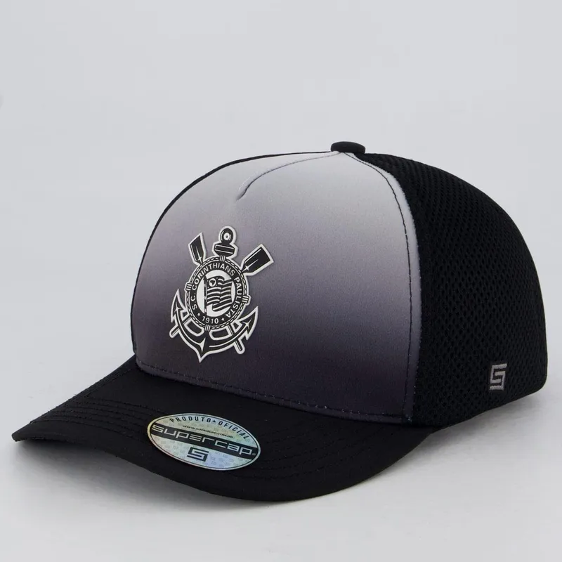 Boné Corinthians Americano Preto e Branco