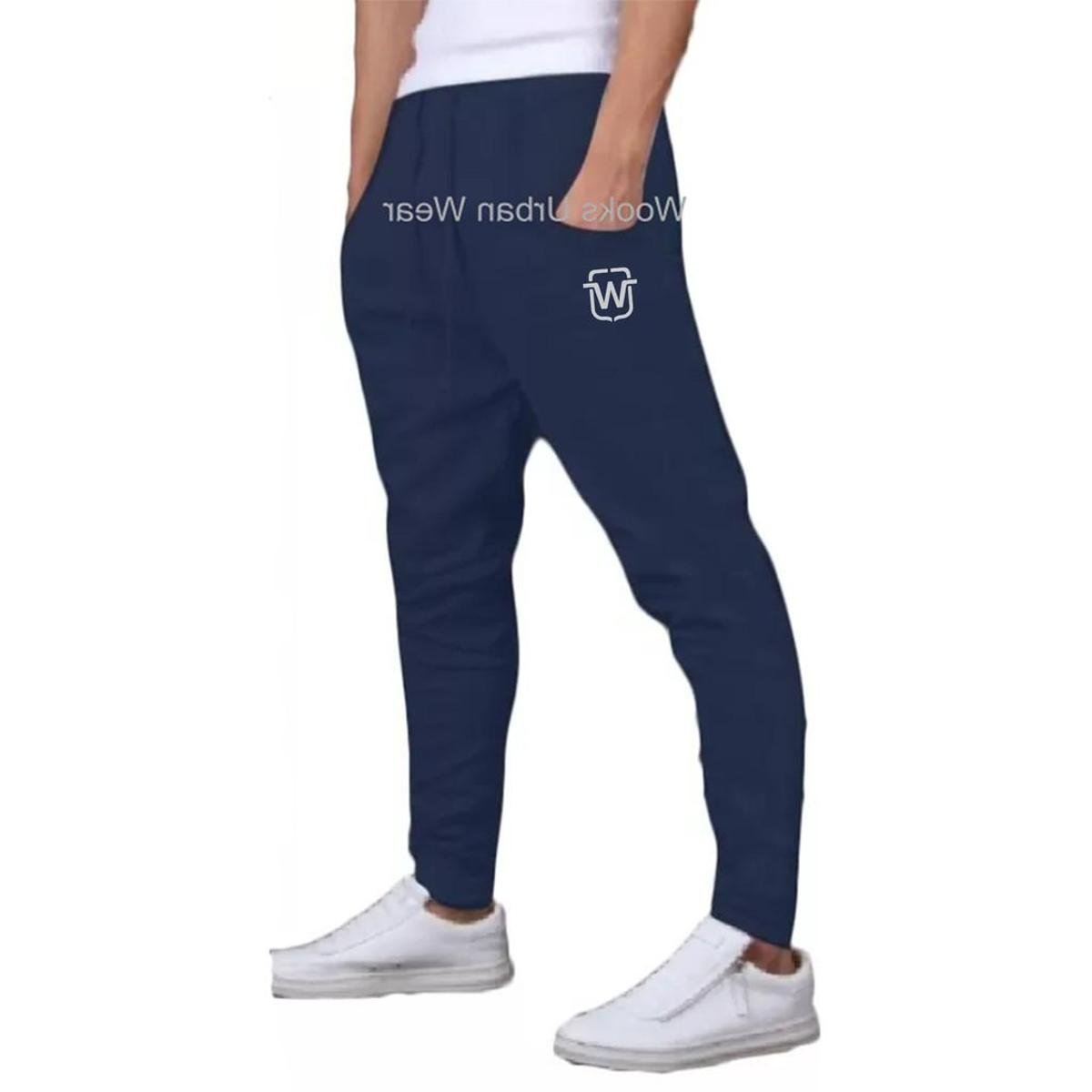CALÇA MOLETOM WOOKS MASCULINA SKINNY SLIM SPORT LUXO-CINZACLARO-PP