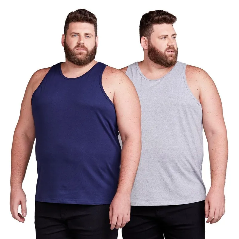 Kit 2 Camisas Regatas Masculina Plus Size