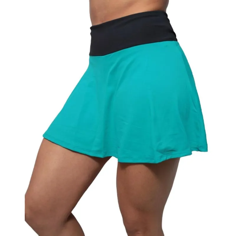 Shorts Saia Basic - Preto e Verde água - M - preto e verde água