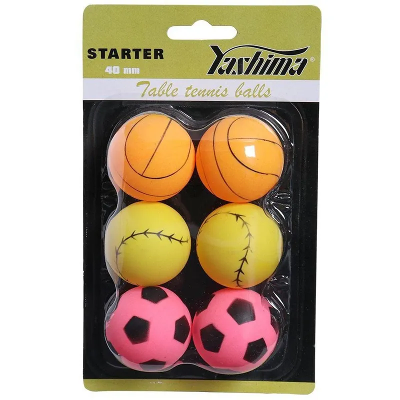 Bola de Tênis de Mesa Yashima Motivos com 06 Bolas Sortidas