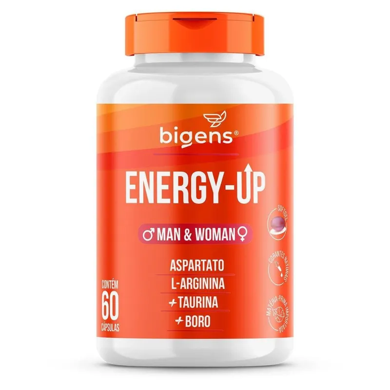 Suplemento Energy Up (Aspartato Arginina Taurina Boro) 60 Caps - Bigens
