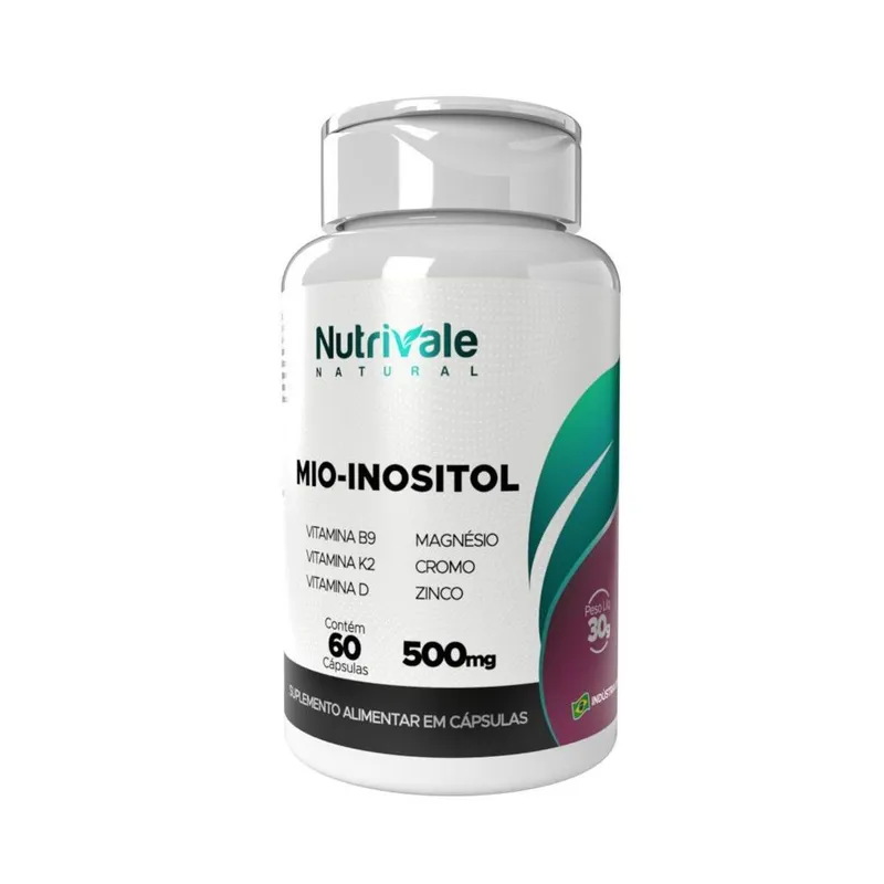 3x Mio Inositol + Vitamina B9 Cromo K2 Zinco 60 Cápsulas 500mg Nutrivale