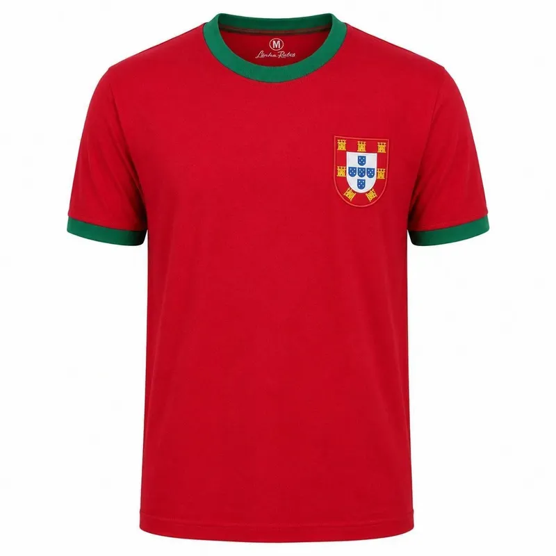 Camisa Portugal Retrô 1966 Algodão Vermelho - Masculino