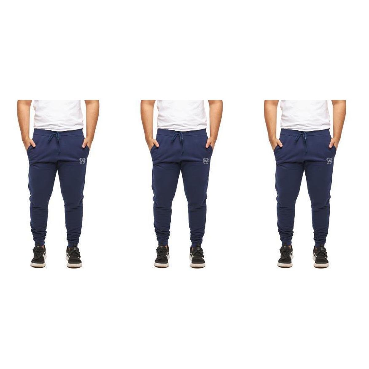 Kit 03 Calças de Moletom Masculina Slim Jogger Sport Wooks