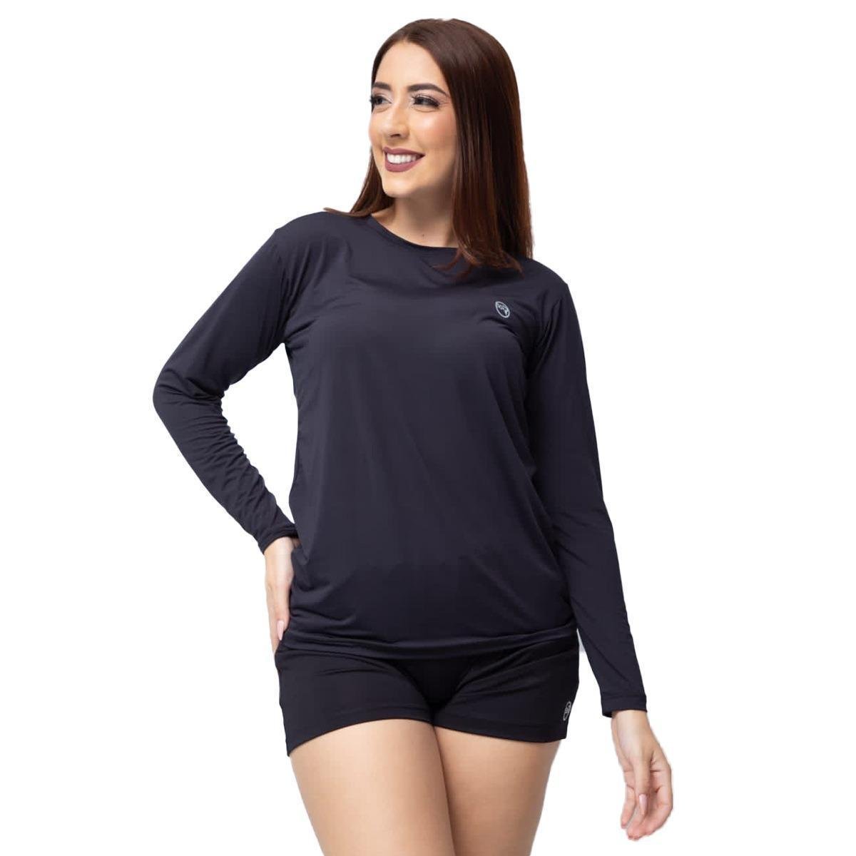 Camisa Feminina Térmica Manga Longa Com Proteção Uv 50+