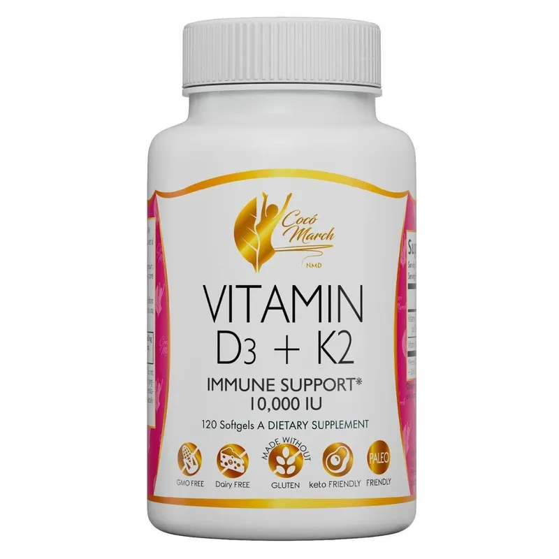 Coco March Vitamina D3+K2 10.000 UI - Fornecimento de 4 mese