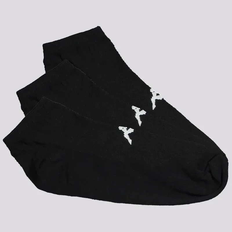 Kit Meia Kappa 3 Pares Sapatilha Preta
