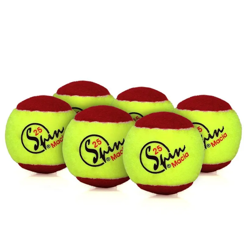 Bola de Tênis Spin Soft 25 Pack com 06 Bolas Amarelo e Vermelho