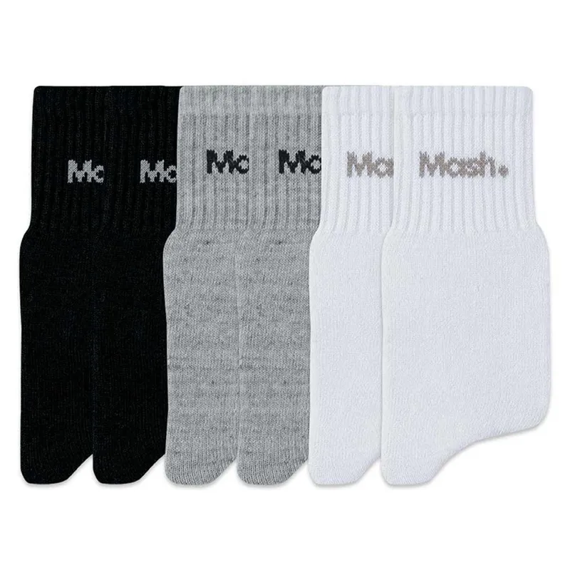 KIT 6 PARES MEIA ESPORTIVA CANO MÉDIO 34-38 PRETO UNICA