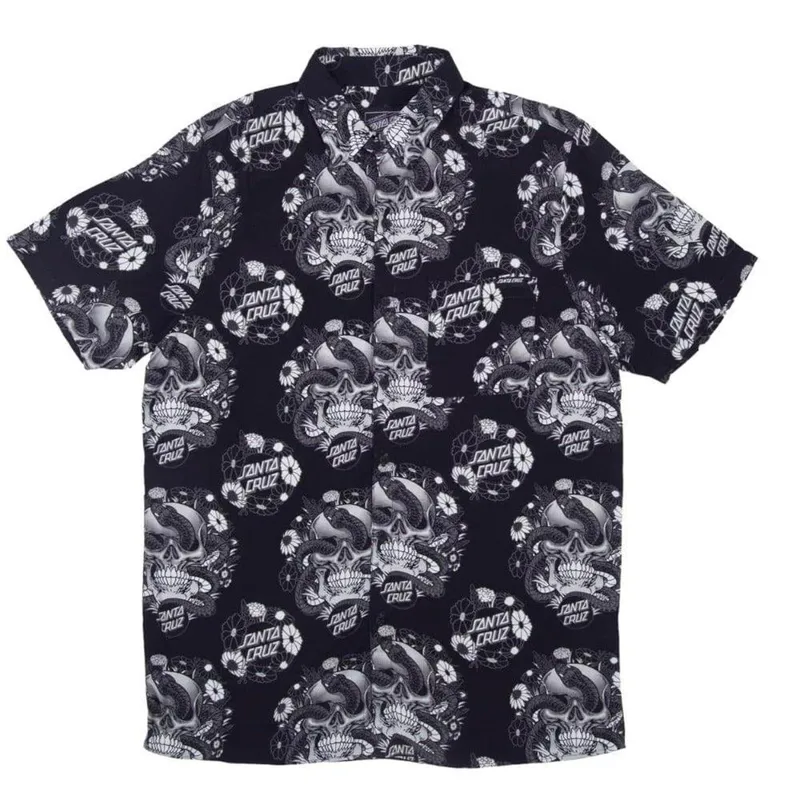 Camisa Masculina Santa Cruz Botanic Skull Shirt - BEGE / G