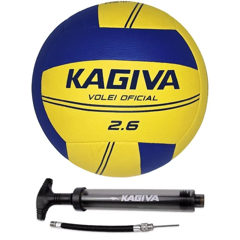 Kit Bola Volei Kagiva 2.6 + Bomba De Ar