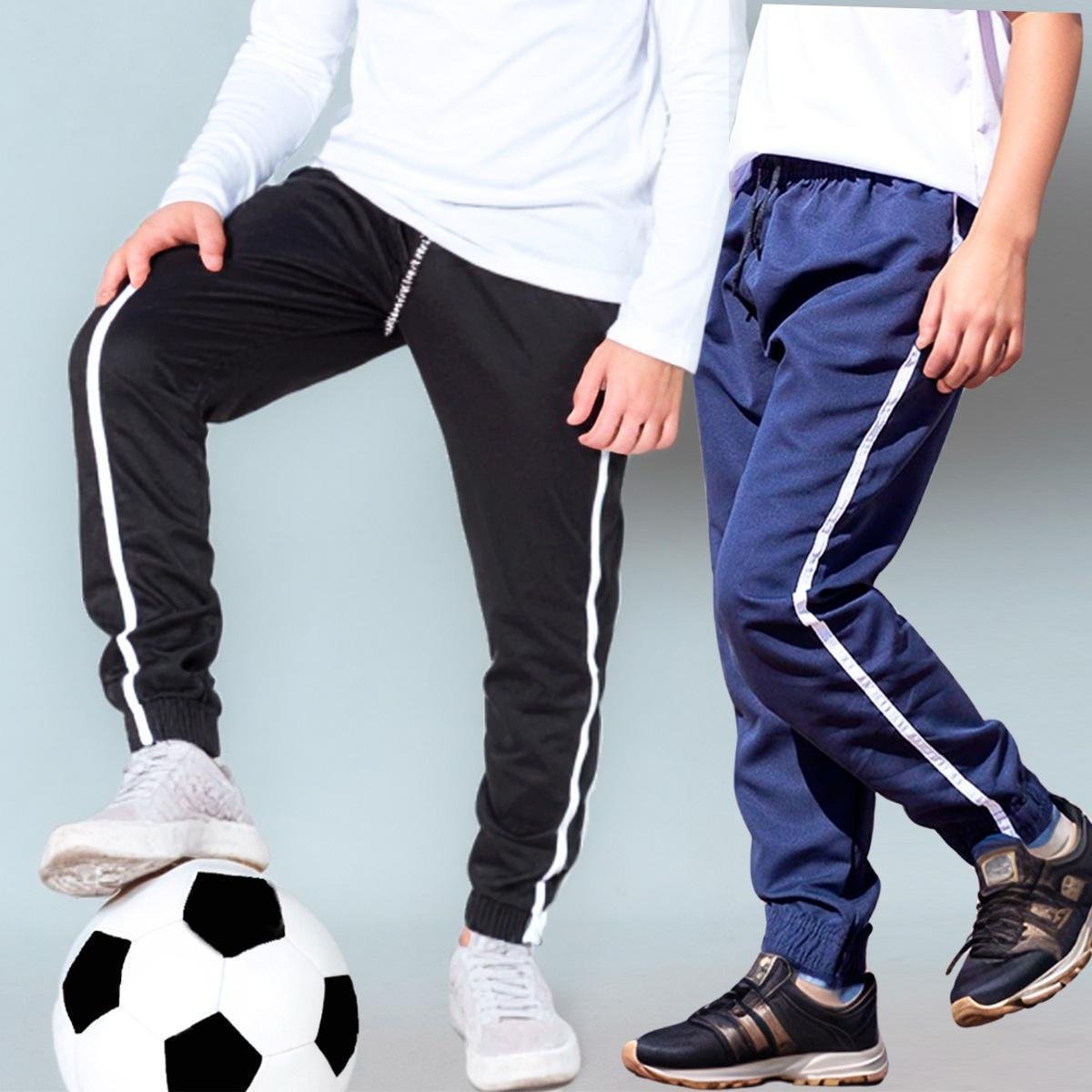 KIT 2 Calça Infantil Jogger com Elástico na Barra Tactel Popular Leve Escola