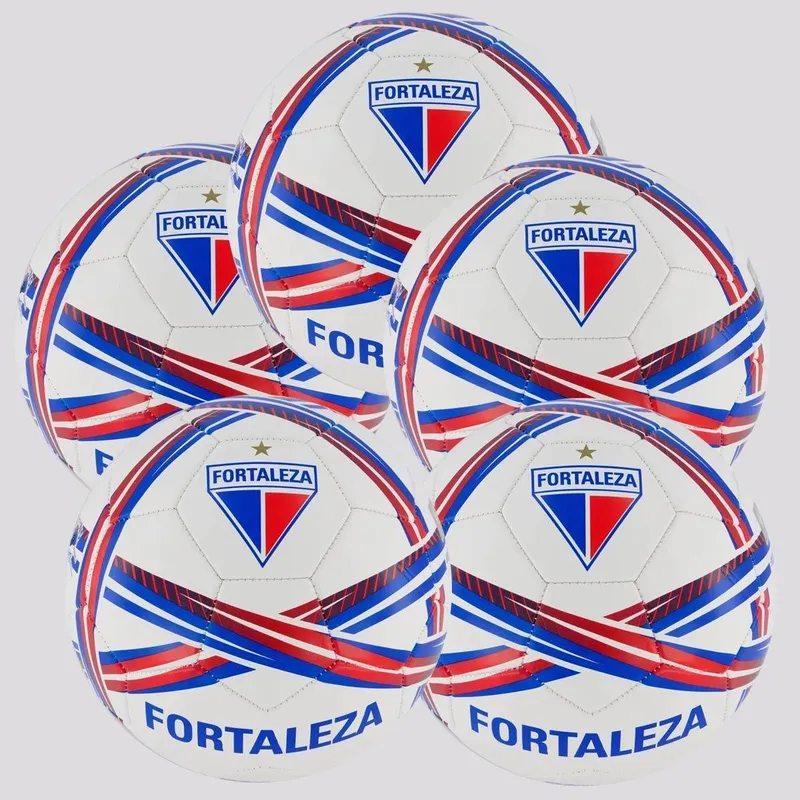Kit 5 Bolas Fortaleza Estádios 24 Campo Branca