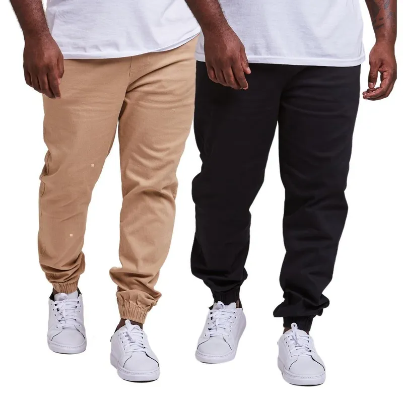 KIT 2 CALÇA JOGGER PLUS SIZE MASCULINA PUNHO