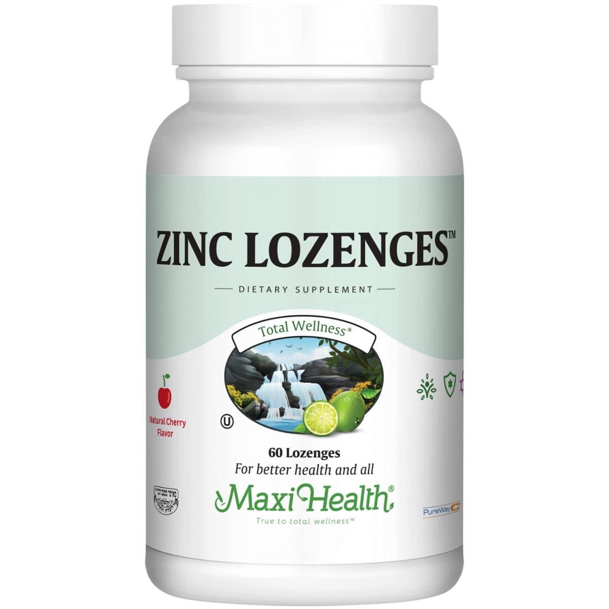 Suplemento Maxi Health: pastilhas de zinco de 10 mg com vitamina C (60 comprimidos para mastigar)
