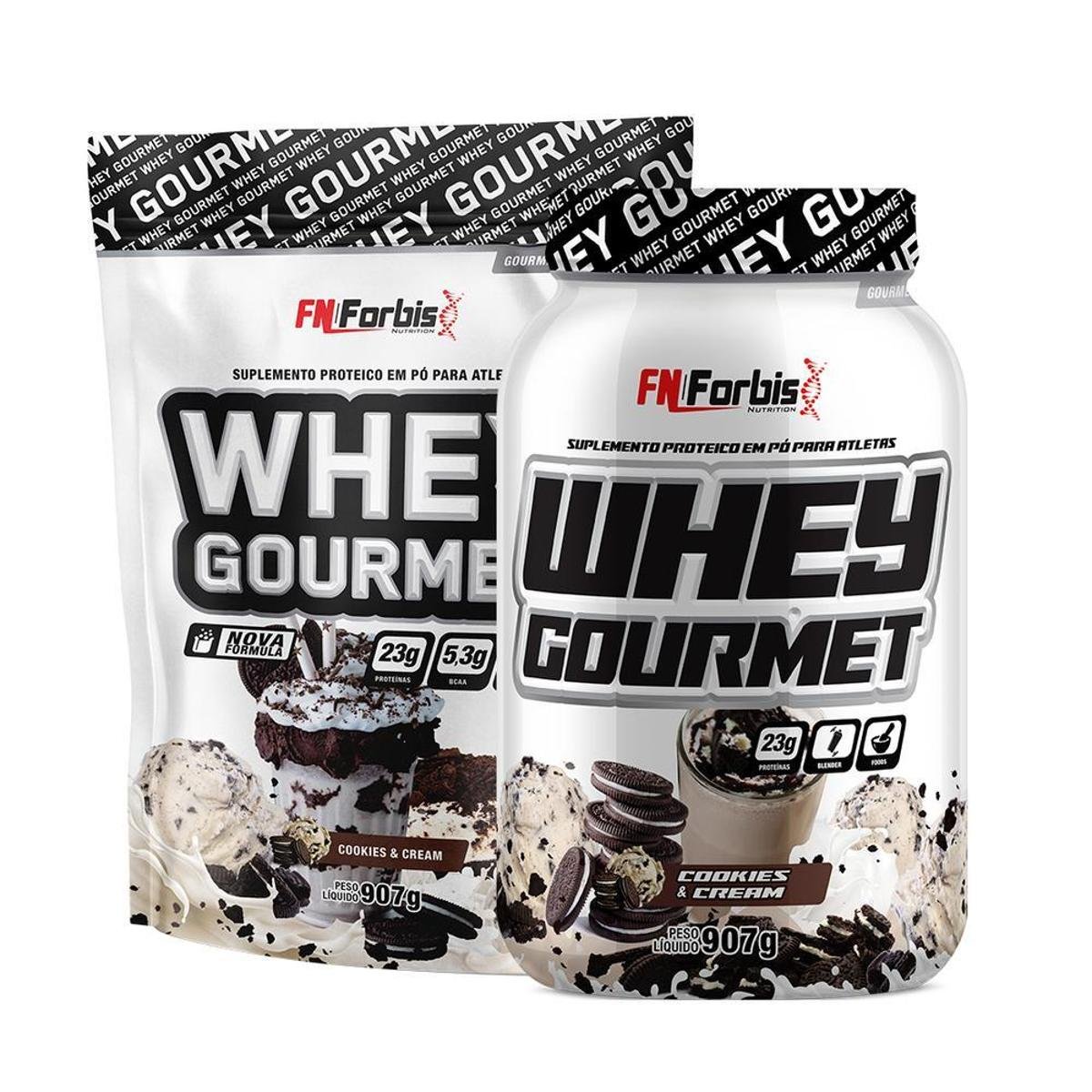 Kit Pote + Refil Whey Protein Gourmet - FN Forbis Nutrition
