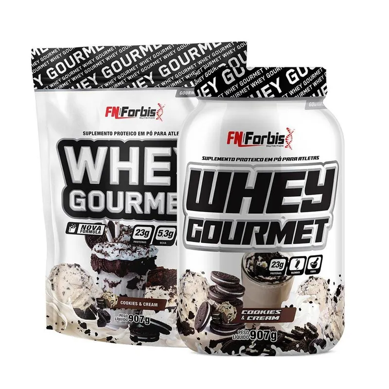 Kit Pote + Refil Whey Protein Gourmet - FN Forbis Nutrition