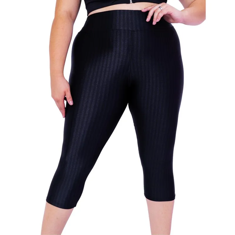 Calça Corsario Poliamida 3D Plus Size Cós Alto Conforto e Resistencia no Dia a Dia