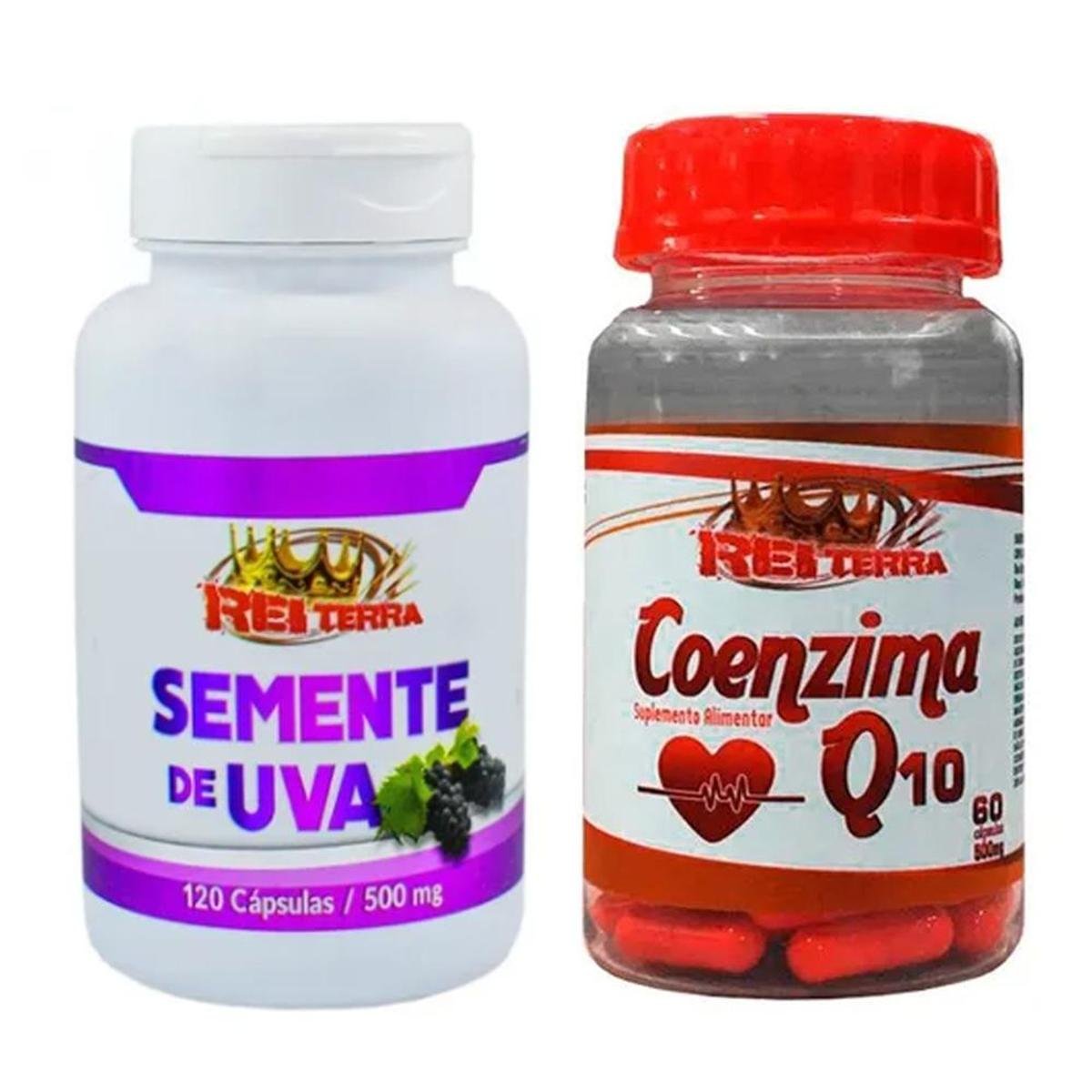 Semente De Uva 120 caps 500mg + Coenzima Q10 60 caps 500mg