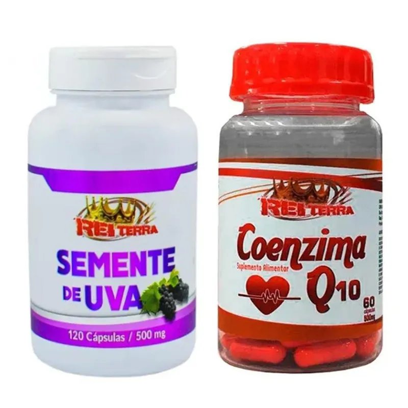 Semente De Uva 120 caps 500mg + Coenzima Q10 60 caps 500mg