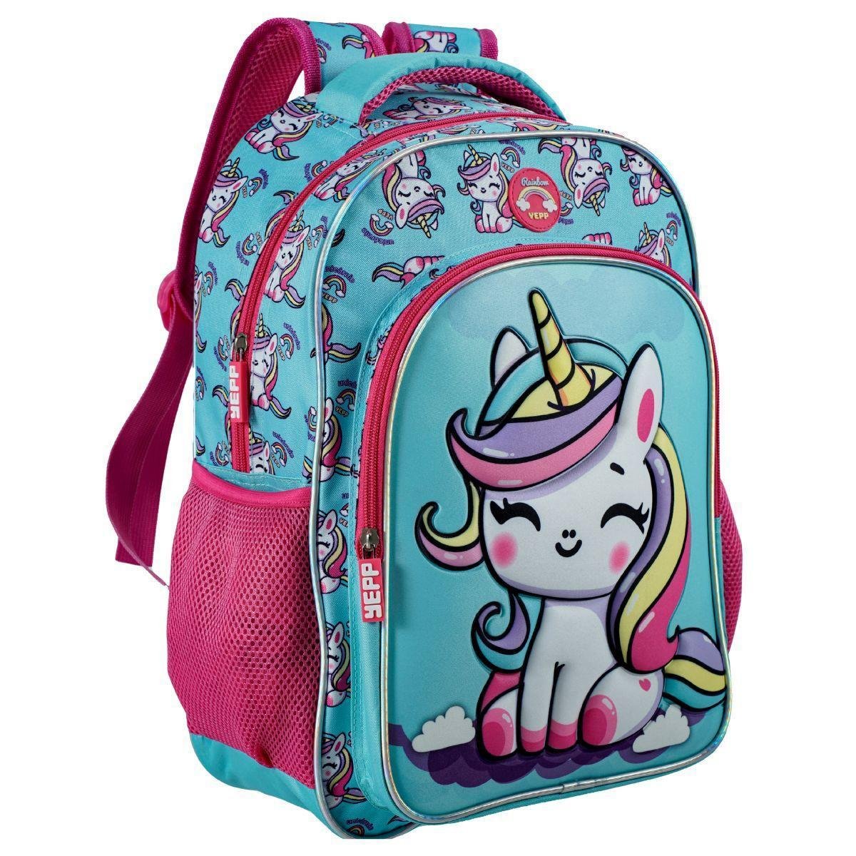 Mochila Costas Escolar Creche Unicórnio menina EVA Grande