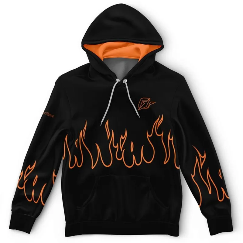 Moletom Canguru Flame Stripes Preto MD03