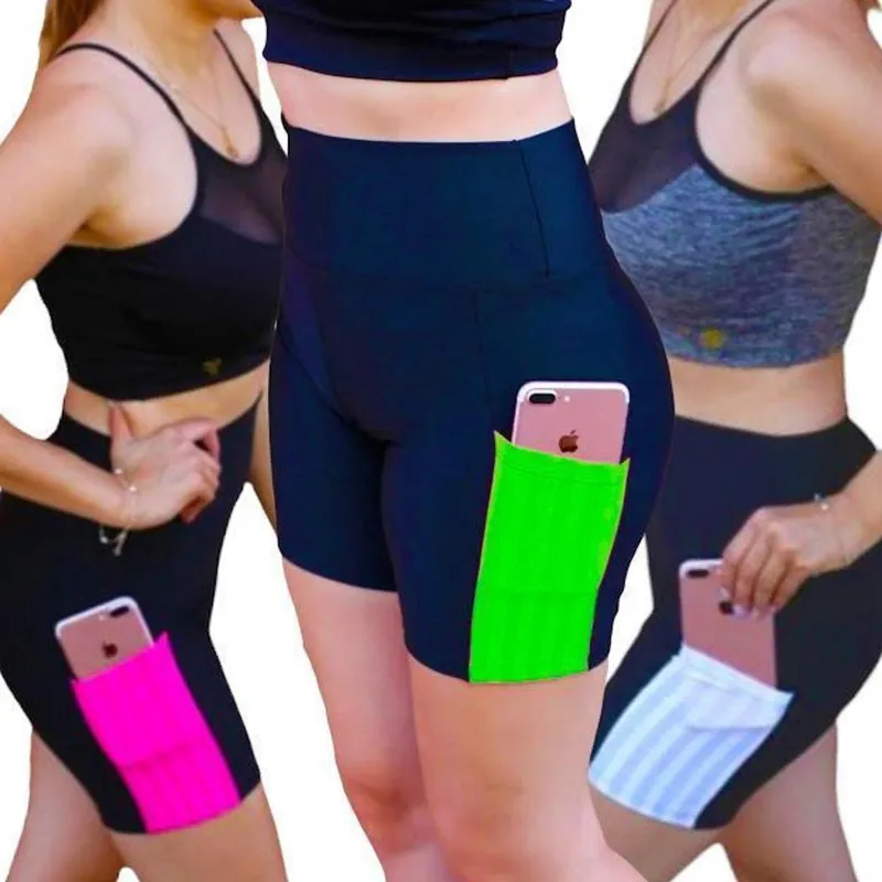 Kit 3 Shorts Bermudas Treino Leg Legging Cintura Alta Bolso 162