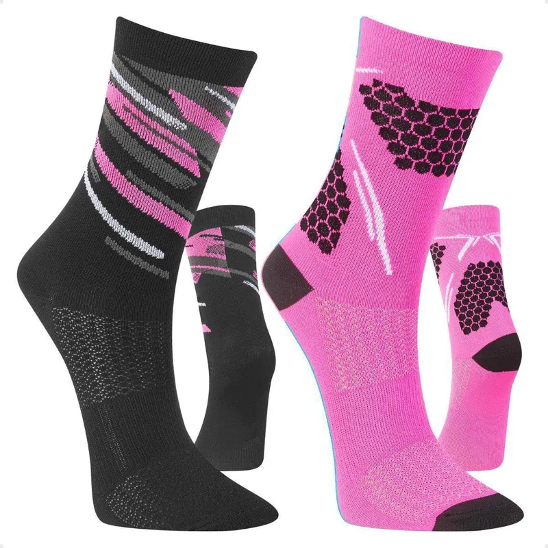 Kit 2 Pares Meia Feminina Poliamida Ciclismo Corrida