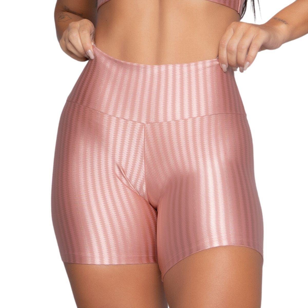 Short Fitness Ikat New Zig 3D Vekyo Poliamida Cós Alto Academia Treino Moda Feminina