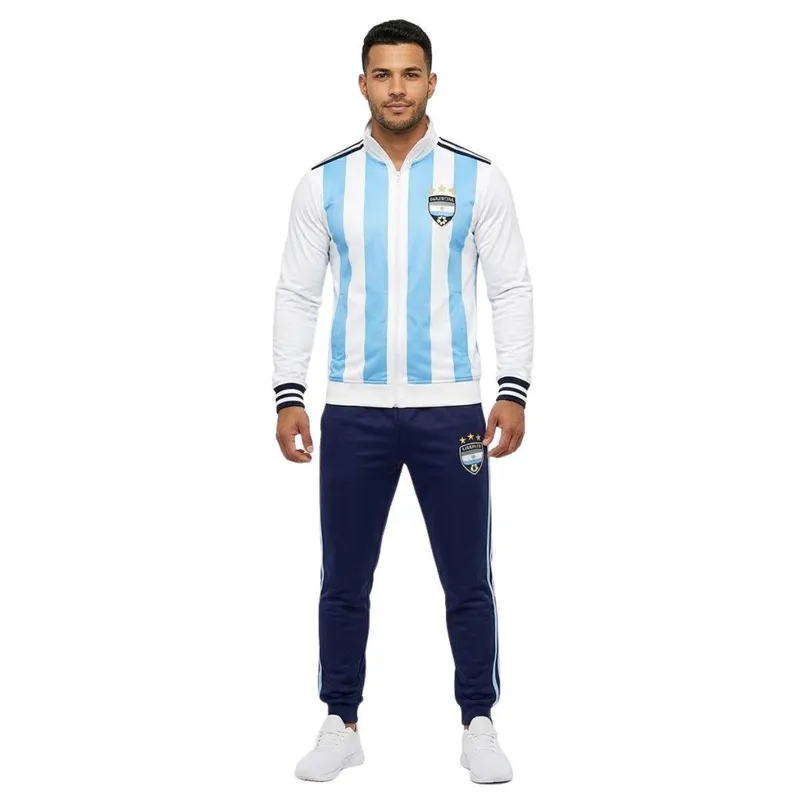 Agasalho Conjunto Argentina Seleção Jaqueta Calça Azul/Branco Copa