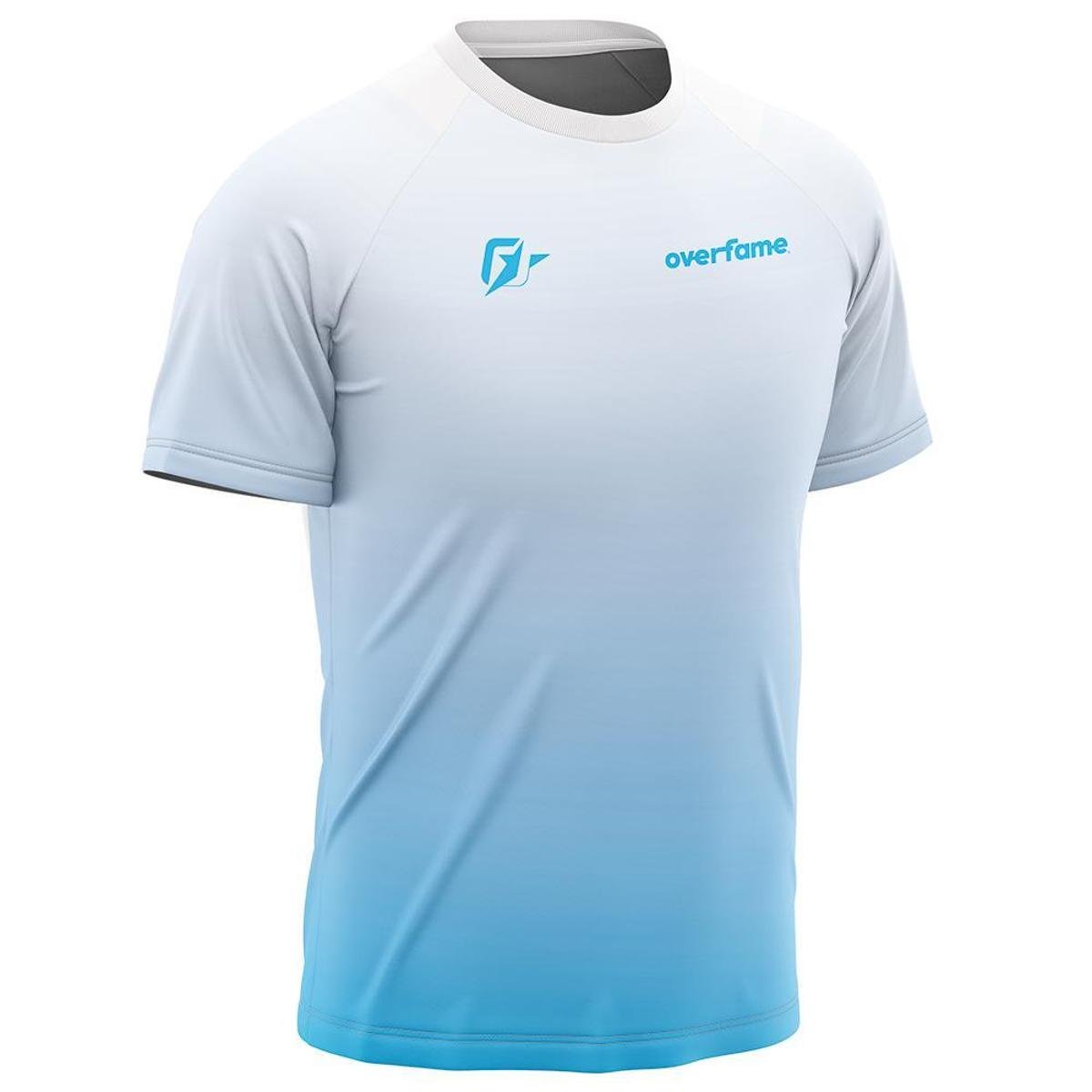 Camiseta Raglan Unissex OverFame Gradiente Tie Dye Azul Light