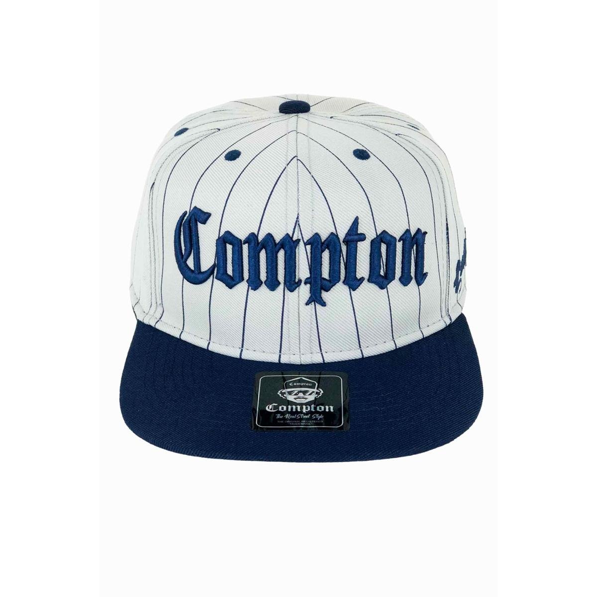 Boné Compton Aba Reta Snapback Classic Pinstripe Cinza