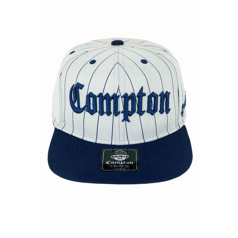 Boné Compton Aba Reta Snapback Classic Pinstripe Cinza