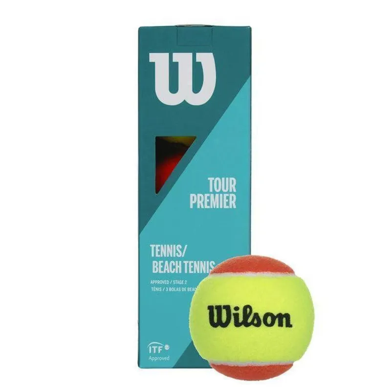 Bola de Tennis Tour Premier Beach Tennis Wilson Original - 3 Unidades