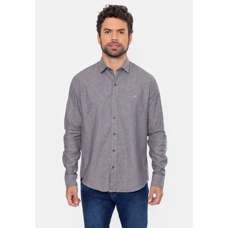 Camisa HD Manga Longa Flanelada Lisa Masculino