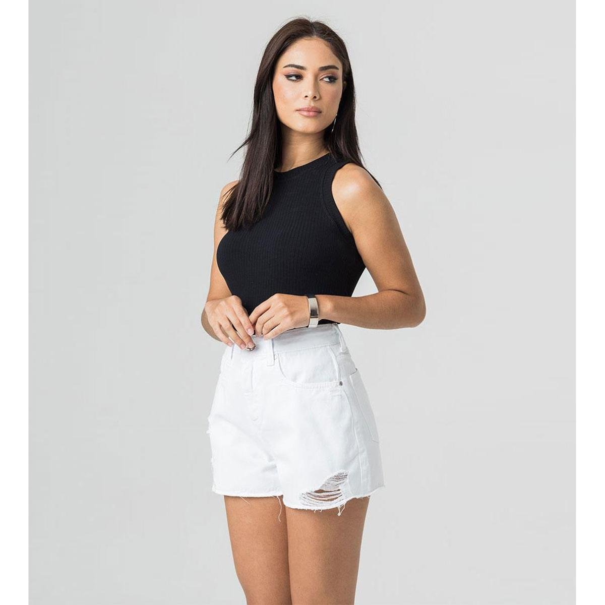 Shorts Hot Pants Feminino Sarja Disparate